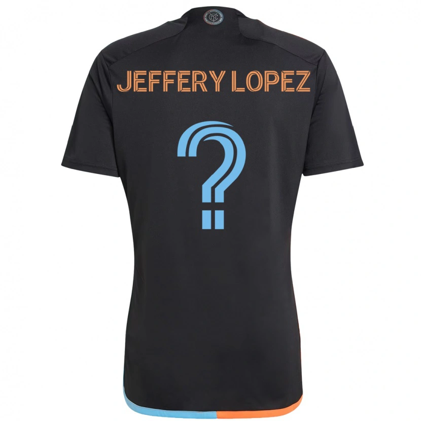 Danxen Kvinnor Jeffery López #0 Svart Blå Orange Bortatröja Matchtröjor 2025/26 Tröjor T-Tröja