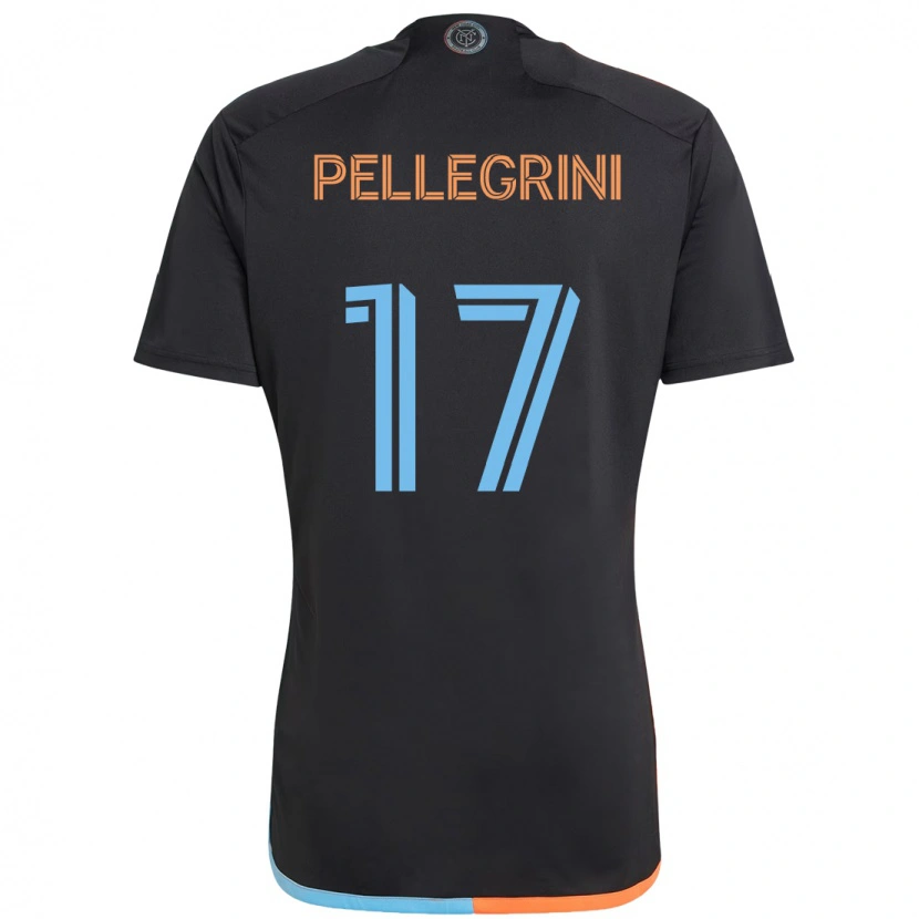 Danxen Kvinnor Matías Pellegrini #17 Svart Blå Orange Bortatröja Matchtröjor 2025/26 Tröjor T-Tröja