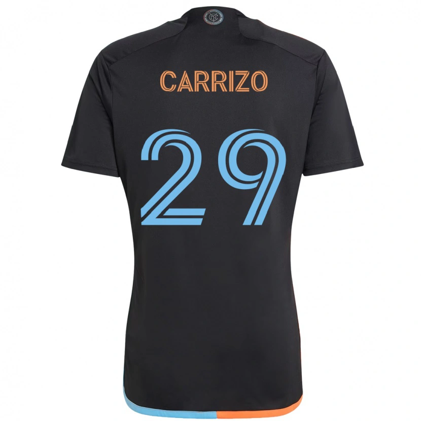 Danxen Kvinnor Máximo Carrizo #29 Svart Blå Orange Bortatröja Matchtröjor 2025/26 Tröjor T-Tröja