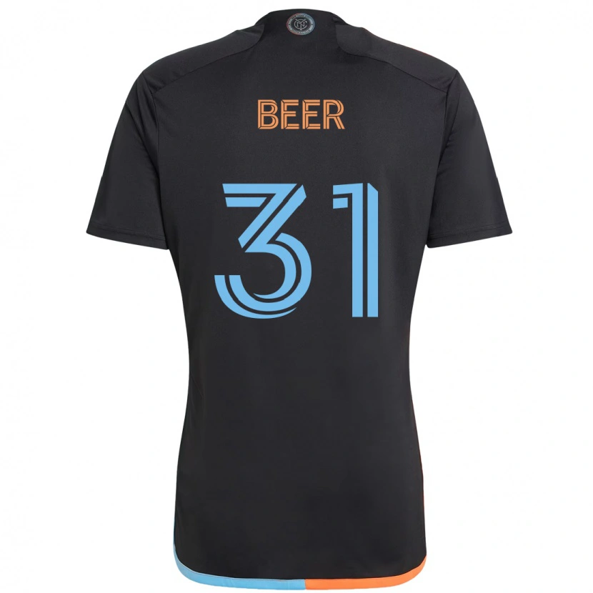 Danxen Kvinnor Jack Beer #31 Svart Blå Orange Bortatröja Matchtröjor 2025/26 Tröjor T-Tröja