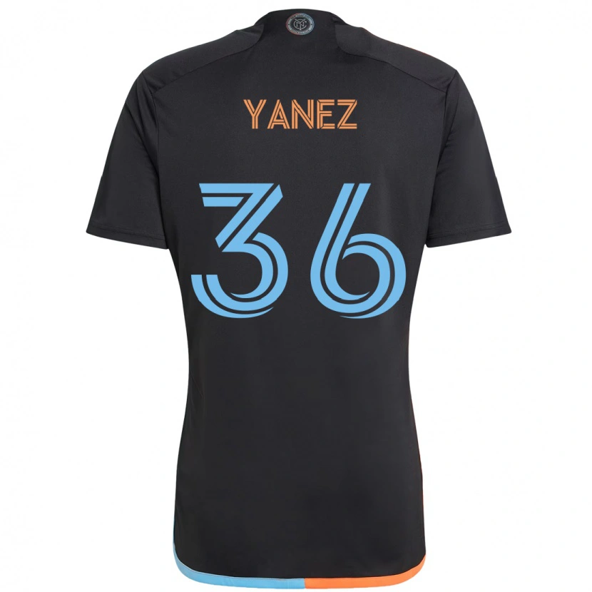 Danxen Kvinnor Zidane Yañez #36 Svart Blå Orange Bortatröja Matchtröjor 2025/26 Tröjor T-Tröja