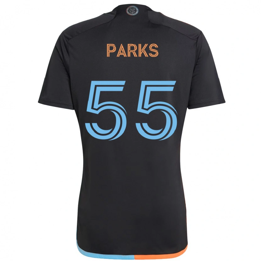 Danxen Kvinnor Keaton Parks #55 Svart Blå Orange Bortatröja Matchtröjor 2025/26 Tröjor T-Tröja