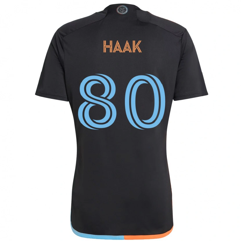 Danxen Kvinnor Justin Haak #80 Svart Blå Orange Bortatröja Matchtröjor 2025/26 Tröjor T-Tröja
