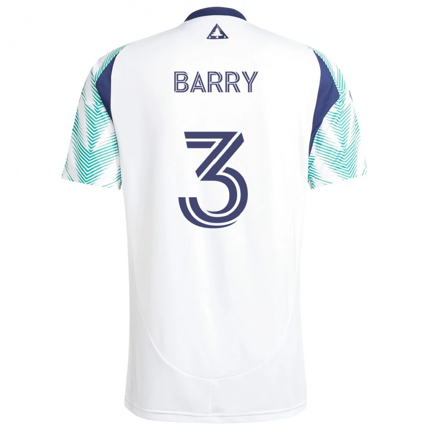Danxen Kvinnor Hesron Barry #3 Vit Blå Bortatröja Matchtröjor 2025/26 Tröjor T-Tröja