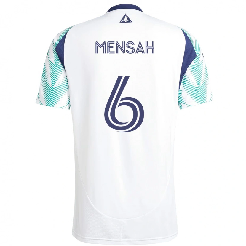 Danxen Kvinnor Jonathan Mensah #6 Vit Blå Bortatröja Matchtröjor 2025/26 Tröjor T-Tröja