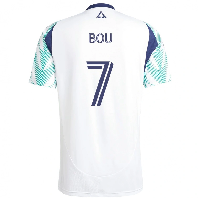 Danxen Kvinnor Gustavo Bou #7 Vit Blå Bortatröja Matchtröjor 2025/26 Tröjor T-Tröja