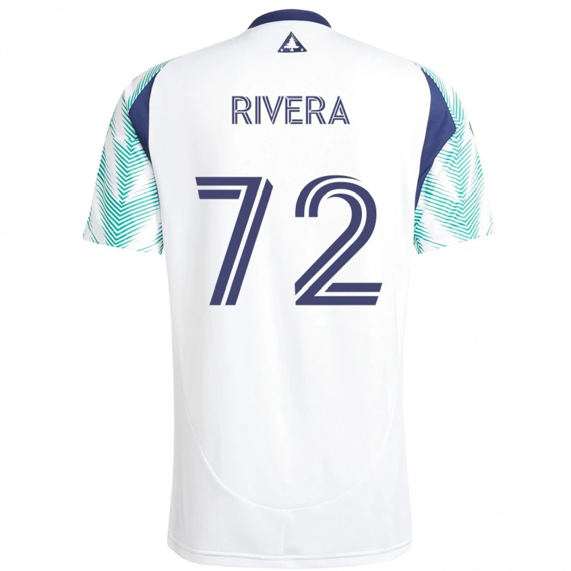 Danxen Kvinnor Damián Rivera #72 Vit Blå Bortatröja Matchtröjor 2025/26 Tröjor T-Tröja