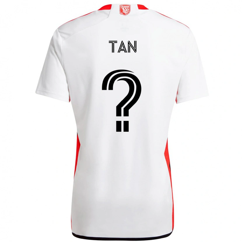 Danxen Kvinnor Oliver Tan #0 Vit Röd Bortatröja Matchtröjor 2025/26 Tröjor T-Tröja