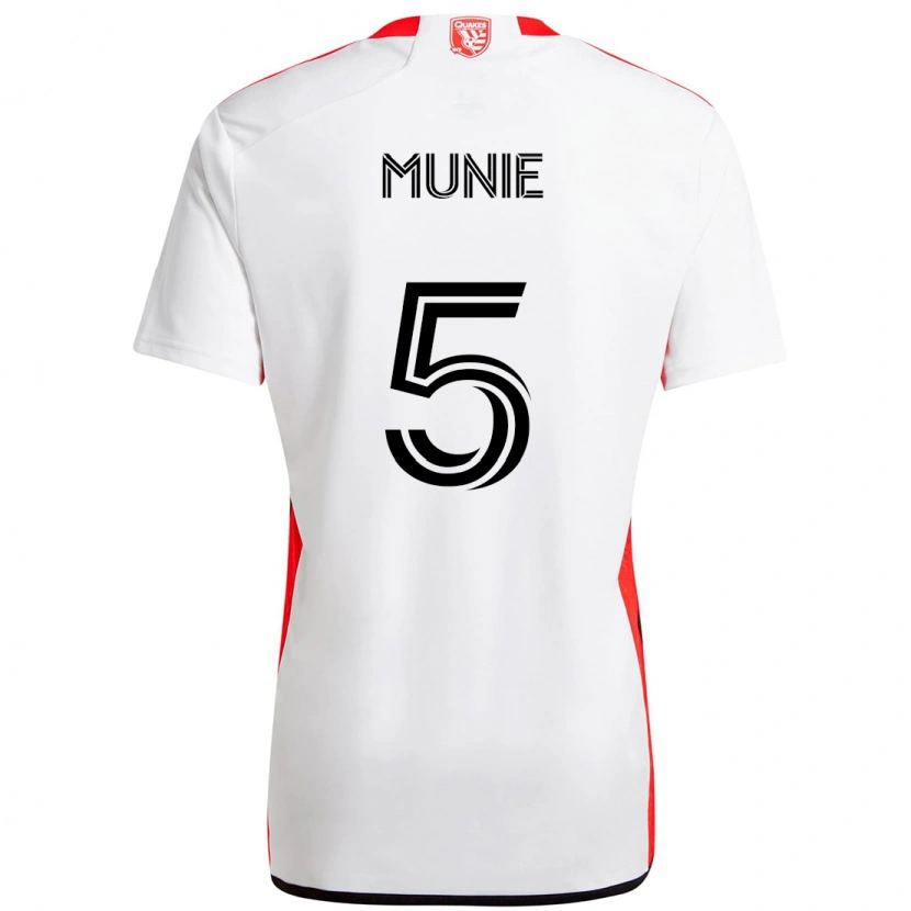 Danxen Kvinnor Daniel Munie #5 Vit Röd Bortatröja Matchtröjor 2025/26 Tröjor T-Tröja