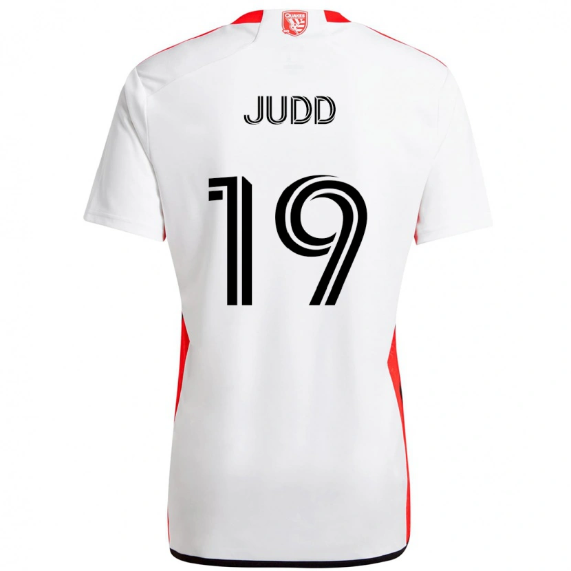 Danxen Kvinnor Preston Judd #19 Vit Röd Bortatröja Matchtröjor 2025/26 Tröjor T-Tröja
