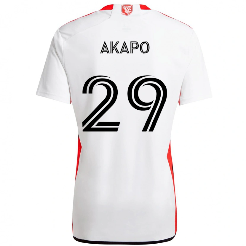 Danxen Kvinnor Carlos Akapo #29 Vit Röd Bortatröja Matchtröjor 2025/26 Tröjor T-Tröja