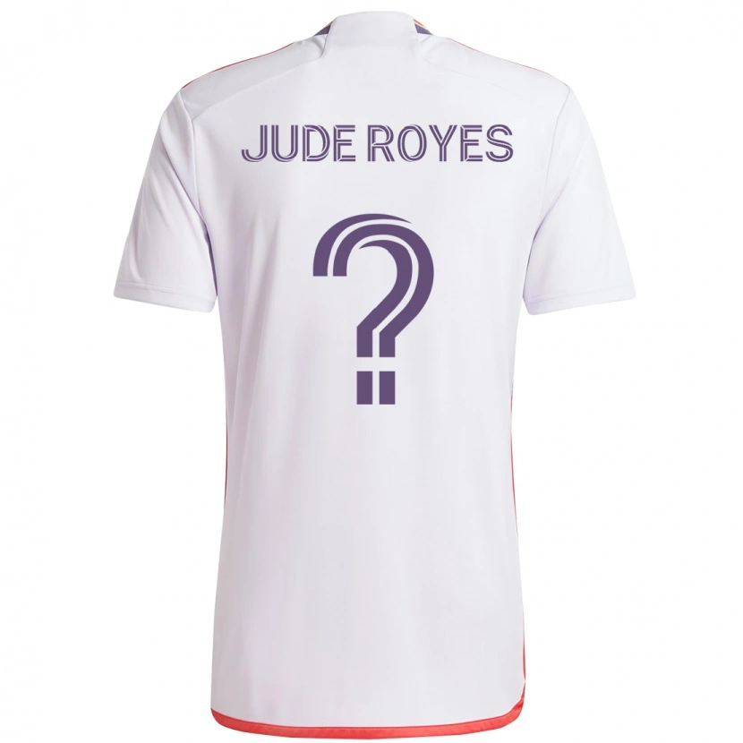 Danxen Kvinnor Jude Royes #0 Vit Lila Bortatröja Matchtröjor 2025/26 Tröjor T-Tröja