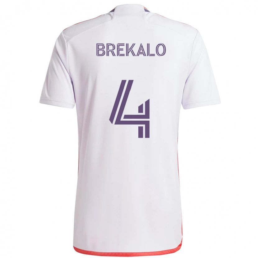 Danxen Kvinnor David Brekalo #4 Vit Lila Bortatröja Matchtröjor 2025/26 Tröjor T-Tröja