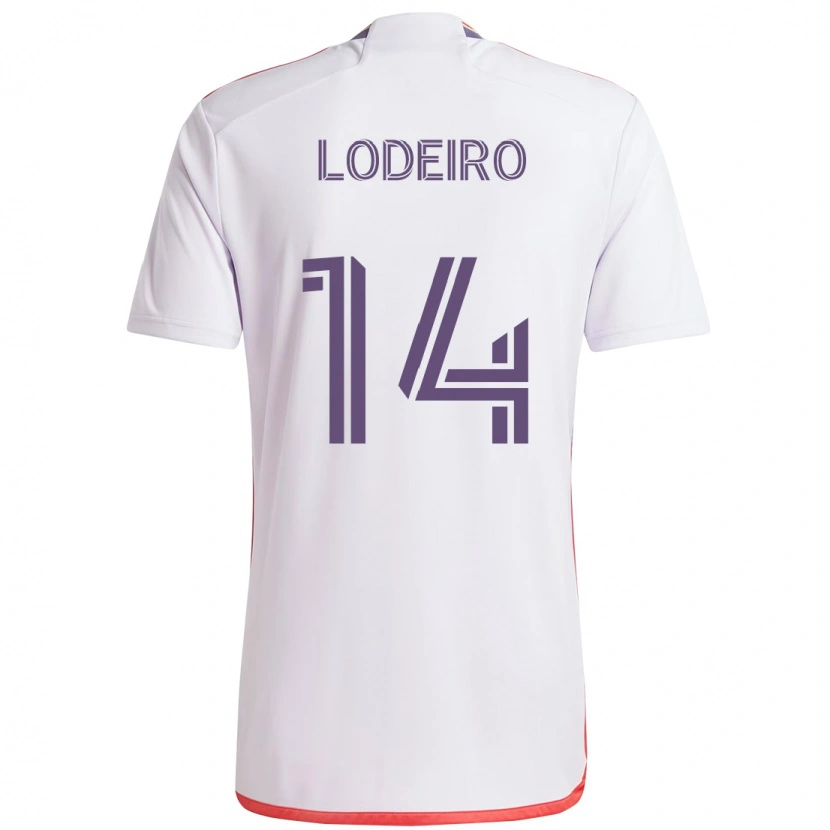 Danxen Kvinnor Nicolás Lodeiro #14 Vit Lila Bortatröja Matchtröjor 2025/26 Tröjor T-Tröja