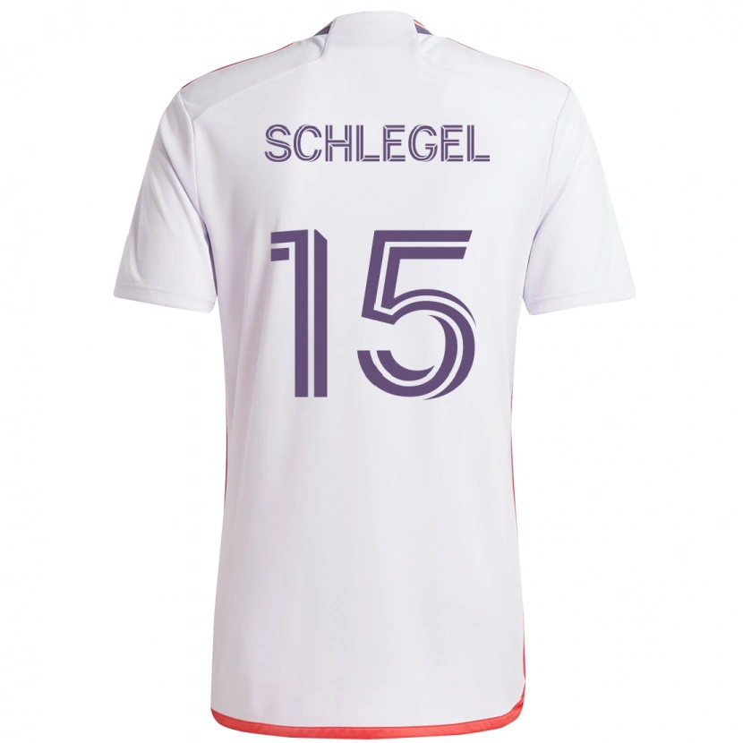 Danxen Kvinnor Rodrigo Schlegel #15 Vit Lila Bortatröja Matchtröjor 2025/26 Tröjor T-Tröja