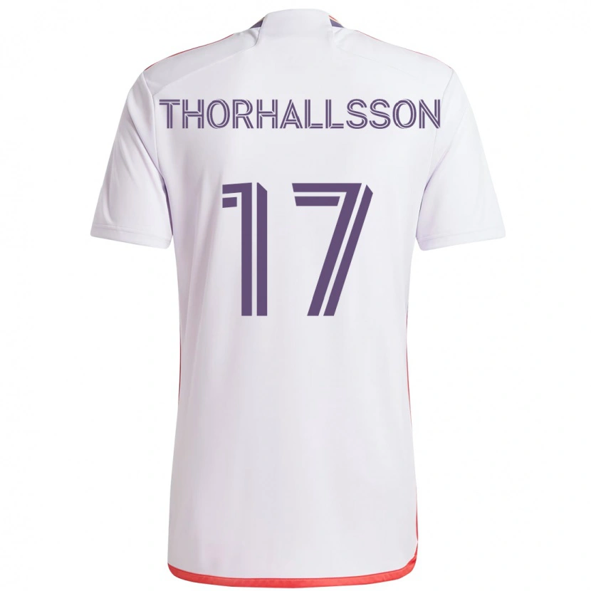 Danxen Kvinnor Dagur Dan Thórhallsson #17 Vit Lila Bortatröja Matchtröjor 2025/26 Tröjor T-Tröja