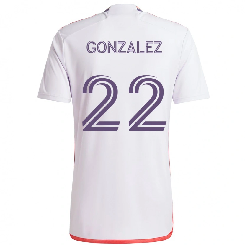 Danxen Kvinnor Gastón González #22 Vit Lila Bortatröja Matchtröjor 2025/26 Tröjor T-Tröja