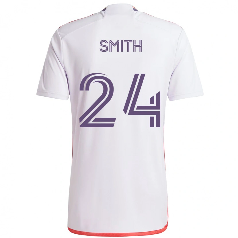 Danxen Kvinnor Kyle Smith #24 Vit Lila Bortatröja Matchtröjor 2025/26 Tröjor T-Tröja