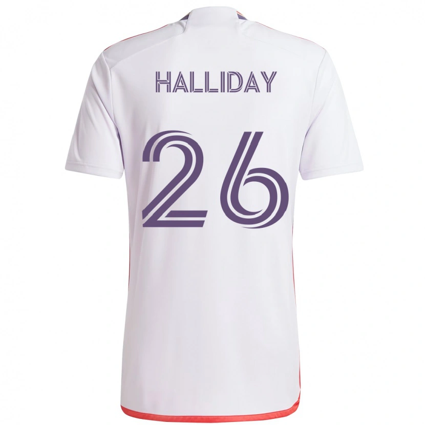 Danxen Kvinnor Michael Halliday #26 Vit Lila Bortatröja Matchtröjor 2025/26 Tröjor T-Tröja