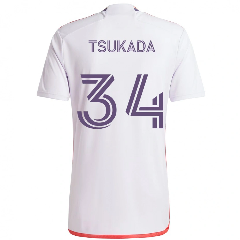 Danxen Kvinnor Yutaro Tsukada #34 Vit Lila Bortatröja Matchtröjor 2025/26 Tröjor T-Tröja