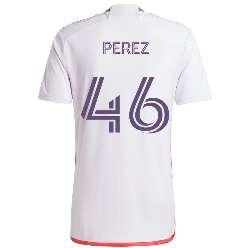 Danxen Kvinnor Franco Pérez #46 Vit Lila Bortatröja Matchtröjor 2025/26 Tröjor T-Tröja