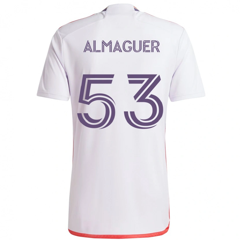 Danxen Kvinnor Jorge Almaguer #53 Vit Lila Bortatröja Matchtröjor 2025/26 Tröjor T-Tröja