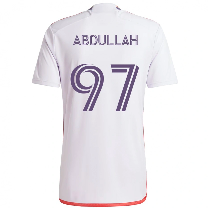 Danxen Kvinnor Majed Abdullah #97 Vit Lila Bortatröja Matchtröjor 2025/26 Tröjor T-Tröja