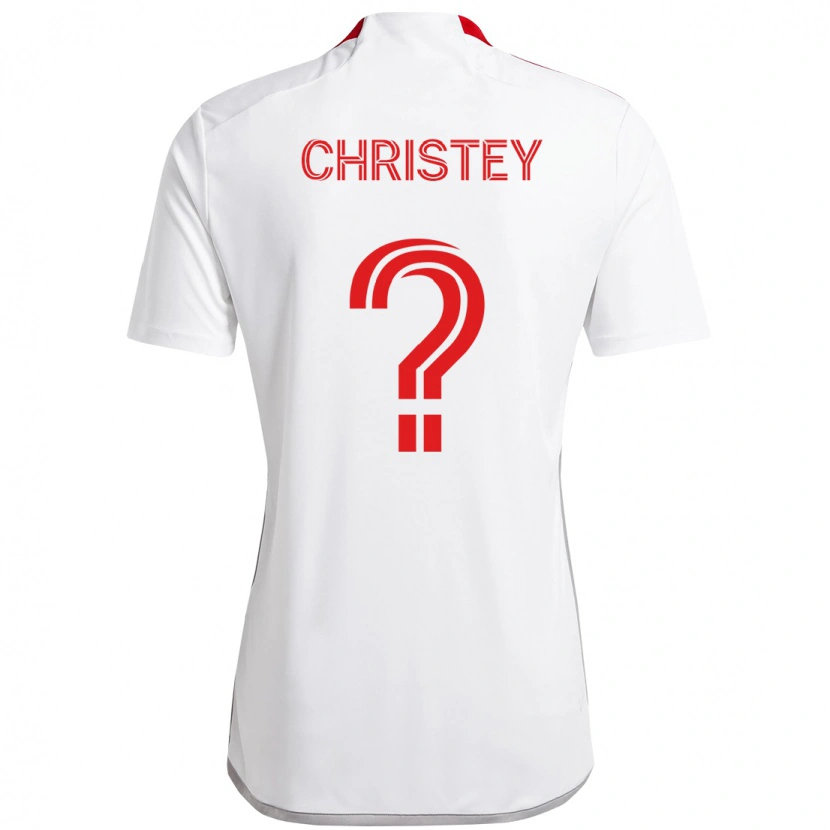Danxen Kvinnor Quentin Christey #0 Vit Röd Bortatröja Matchtröjor 2025/26 Tröjor T-Tröja