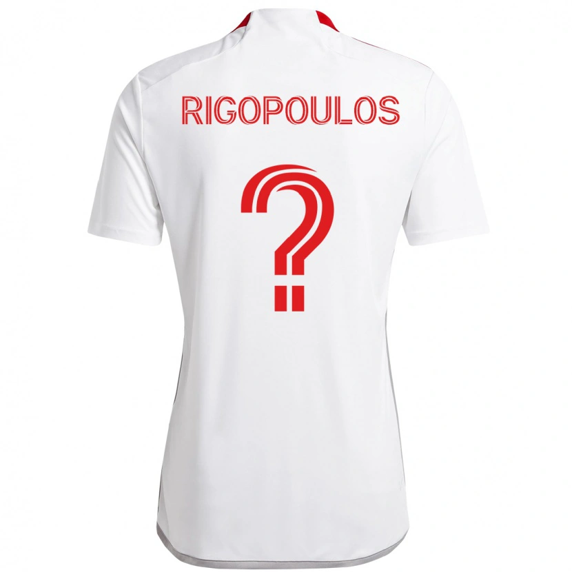 Danxen Kvinnor Theo Rigopoulos #0 Vit Röd Bortatröja Matchtröjor 2025/26 Tröjor T-Tröja