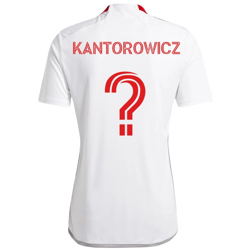 Danxen Kvinnor Dominic Kantorowicz #0 Vit Röd Bortatröja Matchtröjor 2025/26 Tröjor T-Tröja