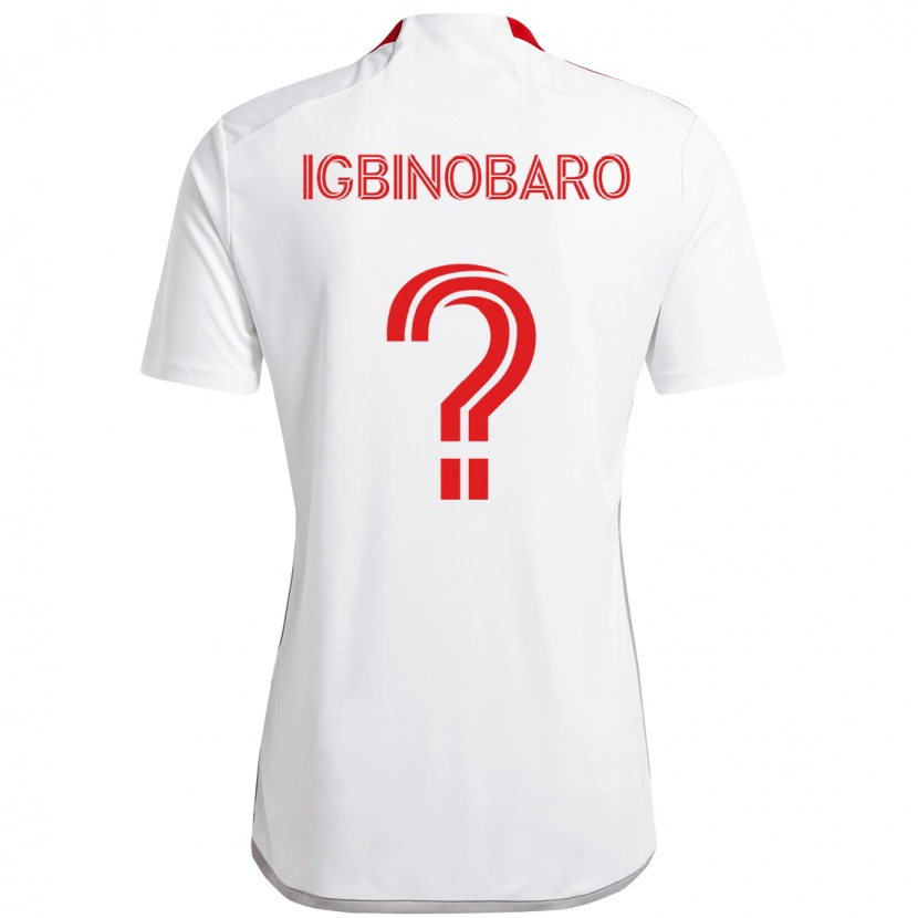 Danxen Kvinnor Philip Igbinobaro #0 Vit Röd Bortatröja Matchtröjor 2025/26 Tröjor T-Tröja