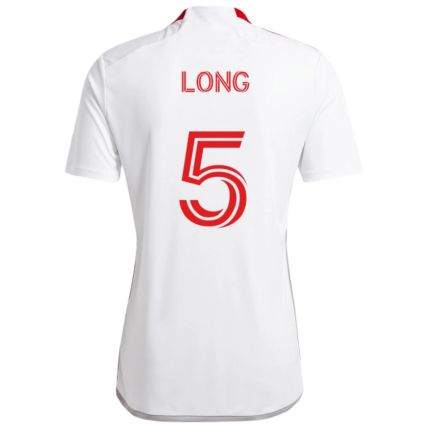 Danxen Kvinnor Kevin Long #5 Vit Röd Bortatröja Matchtröjor 2025/26 Tröjor T-Tröja