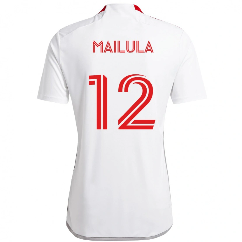 Danxen Kvinnor Cassius Mailula #12 Vit Röd Bortatröja Matchtröjor 2025/26 Tröjor T-Tröja