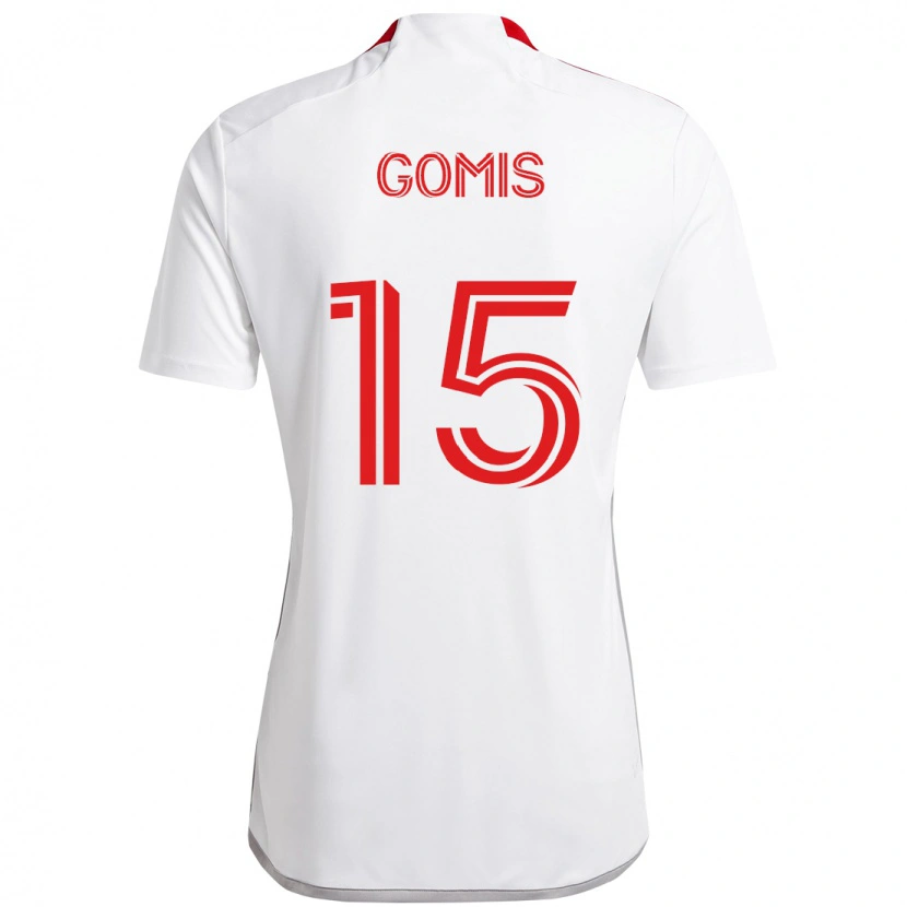 Danxen Kvinnor Nicksoen Gomis #15 Vit Röd Bortatröja Matchtröjor 2025/26 Tröjor T-Tröja