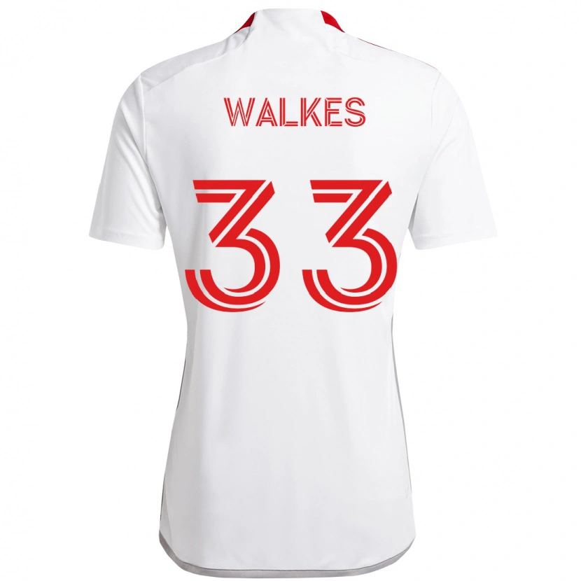 Danxen Kvinnor Reshaun Walkes #33 Vit Röd Bortatröja Matchtröjor 2025/26 Tröjor T-Tröja