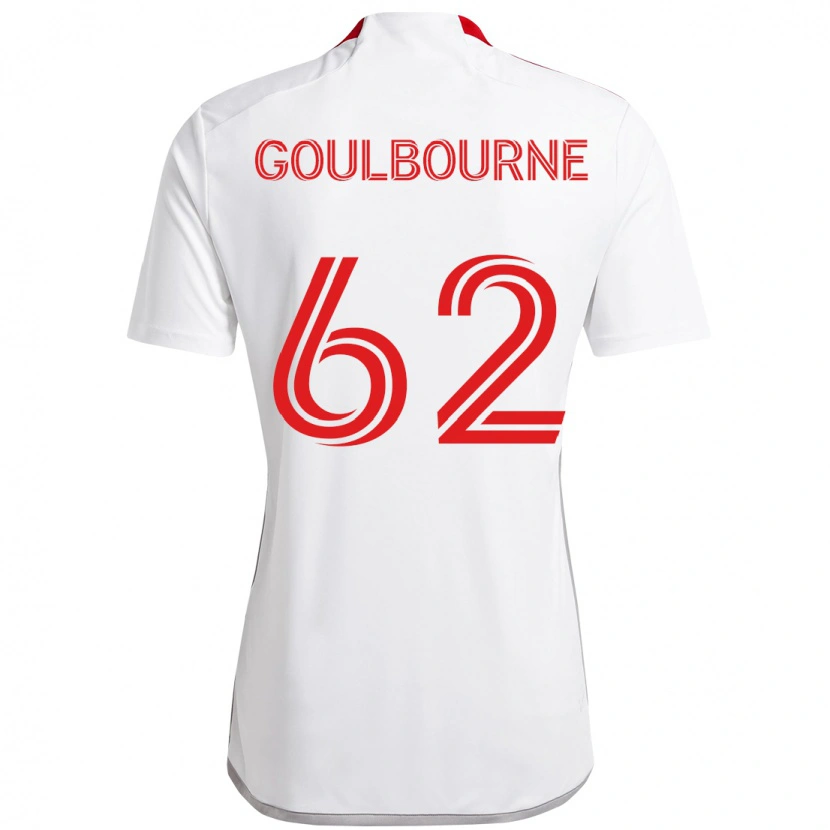 Danxen Kvinnor Rohan Goulbourne #62 Vit Röd Bortatröja Matchtröjor 2025/26 Tröjor T-Tröja
