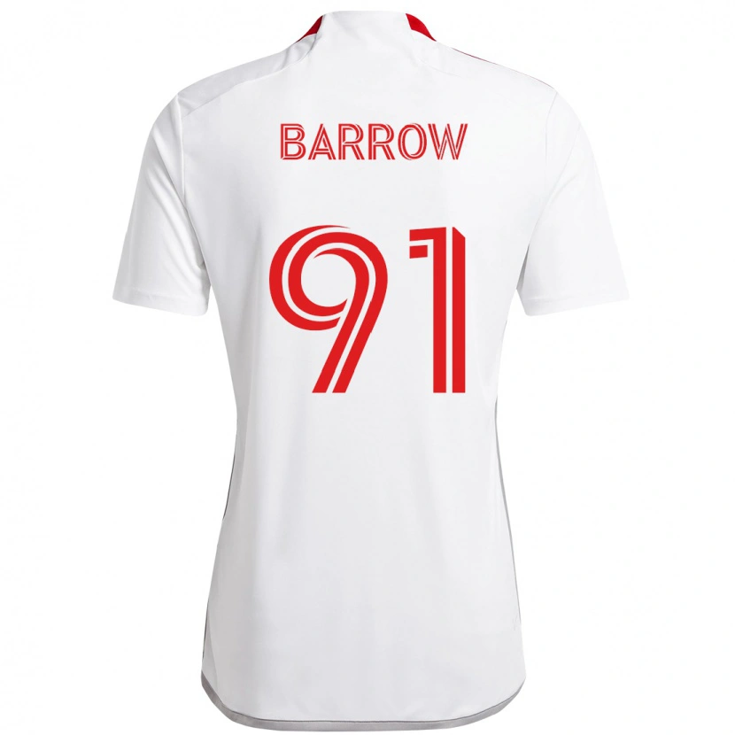 Danxen Kvinnor Dékwon Barrow #91 Vit Röd Bortatröja Matchtröjor 2025/26 Tröjor T-Tröja