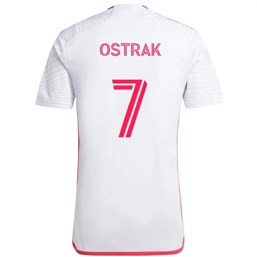 Danxen Kvinnor Tomas Ostrak #7 Vit Magenta Bortatröja Matchtröjor 2025/26 Tröjor T-Tröja