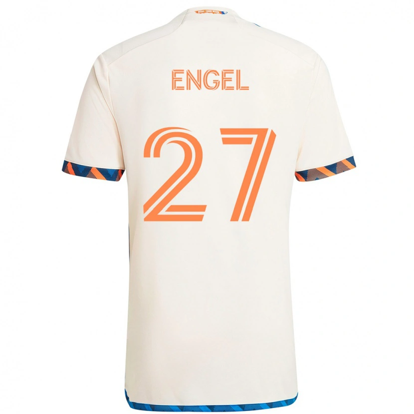 Danxen Kvinnor Lukas Engel #27 Vit Blå Orange Bortatröja Matchtröjor 2025/26 Tröjor T-Tröja