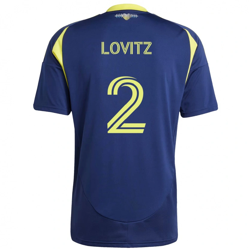 Danxen Kvinnor Daniel Lovitz #2 Marinblå Gul Bortatröja Matchtröjor 2025/26 Tröjor T-Tröja