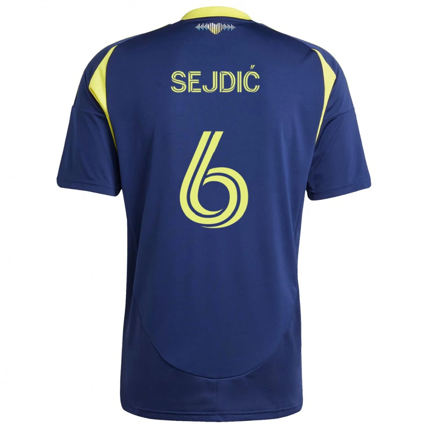 Danxen Kvinnor Amar Sejdić #6 Marinblå Gul Bortatröja Matchtröjor 2025/26 Tröjor T-Tröja