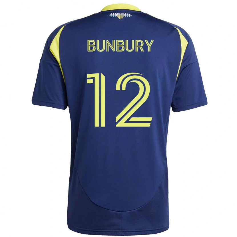 Danxen Kvinnor Teal Bunbury #12 Marinblå Gul Bortatröja Matchtröjor 2025/26 Tröjor T-Tröja