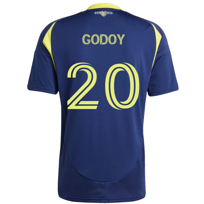 Danxen Kvinnor Aníbal Godoy #20 Marinblå Gul Bortatröja Matchtröjor 2025/26 Tröjor T-Tröja