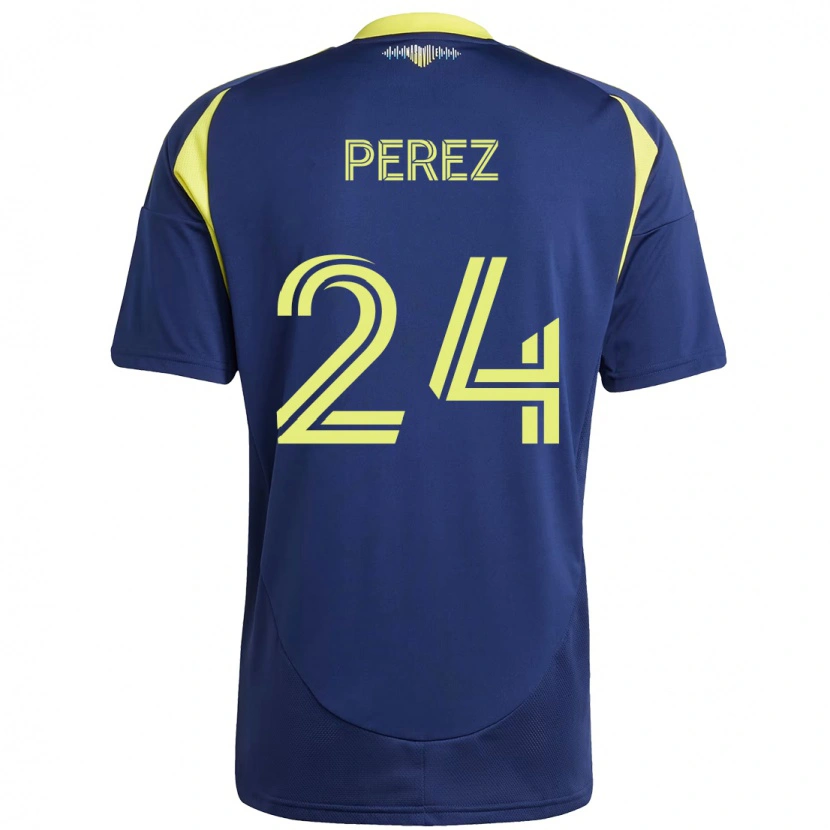 Danxen Kvinnor Jonathan Pérez #24 Marinblå Gul Bortatröja Matchtröjor 2025/26 Tröjor T-Tröja