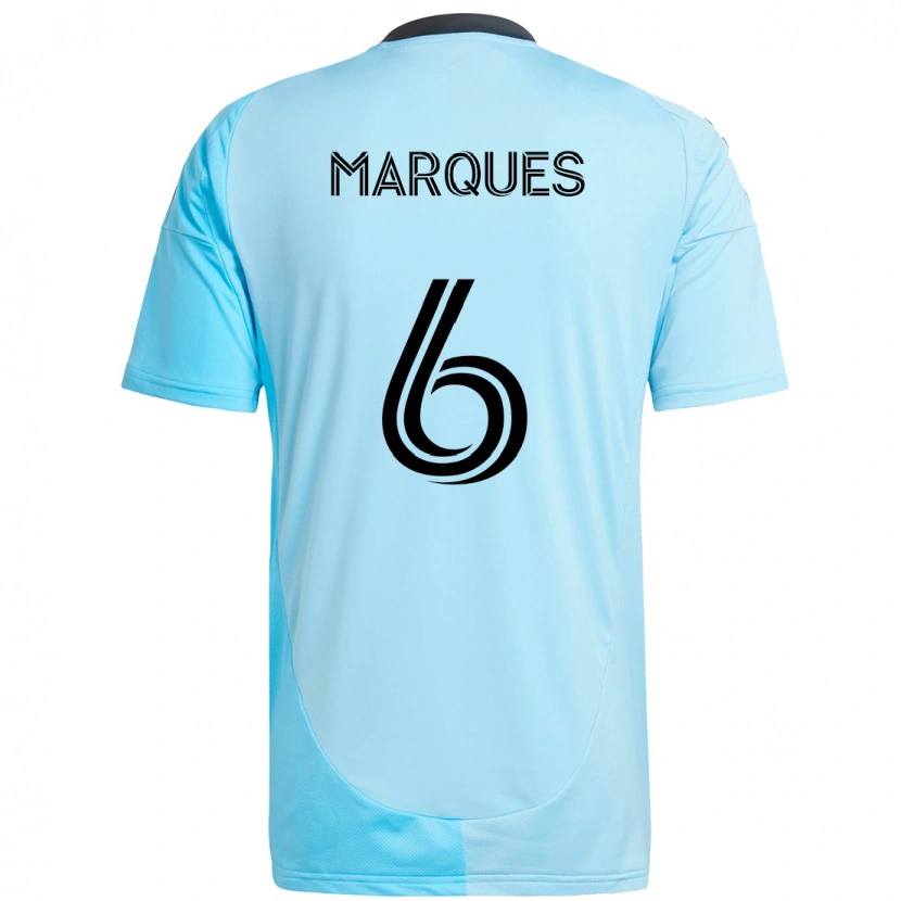 Danxen Kvinnor Mikael Marqués #6 Himmelsblå Bortatröja Matchtröjor 2025/26 Tröjor T-Tröja