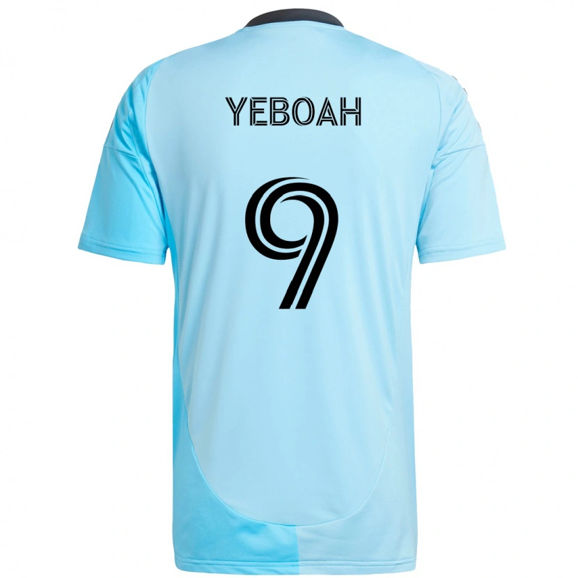 Danxen Kvinnor Kelvin Yeboah #9 Himmelsblå Bortatröja Matchtröjor 2025/26 Tröjor T-Tröja