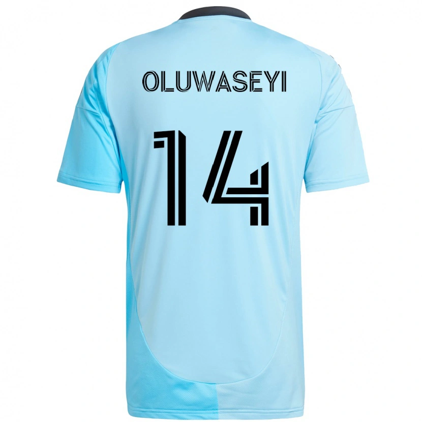 Danxen Kvinnor Tani Oluwaseyi #14 Himmelsblå Bortatröja Matchtröjor 2025/26 Tröjor T-Tröja