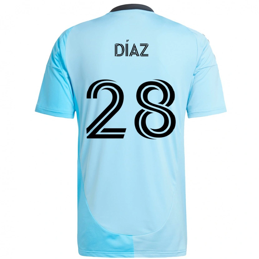 Danxen Kvinnor Jefferson Díaz #28 Himmelsblå Bortatröja Matchtröjor 2025/26 Tröjor T-Tröja