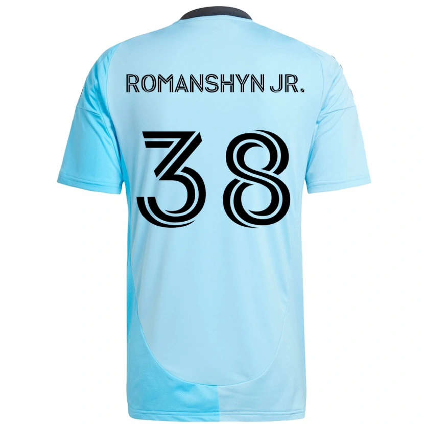Danxen Kvinnor Kage Romanshyn Jr. #38 Himmelsblå Bortatröja Matchtröjor 2025/26 Tröjor T-Tröja