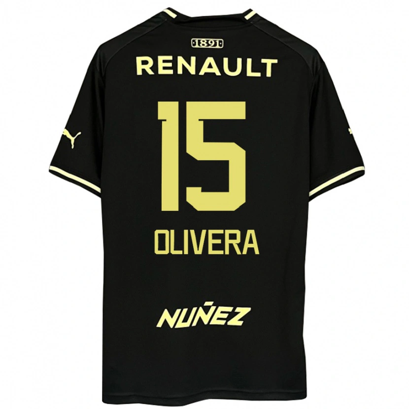 Danxen Kvinnor Maximiliano Olivera #15 Gul Svart Bortatröja Matchtröjor 2025/26 Tröjor T-Tröja